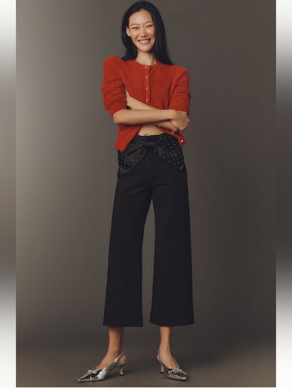NWT The Colette Crop Bow-Waist
Sparkle Pants by Maeve